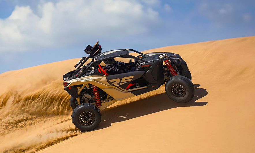 Adventure buggy tracks and golden sand scenery in Dubai