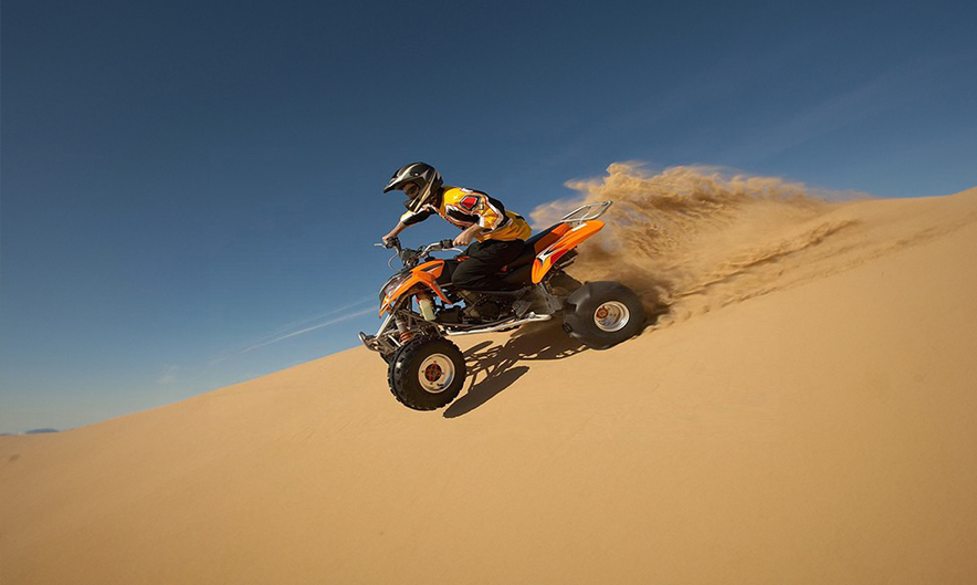 Quad bike tracks in Dubai sand dunes
